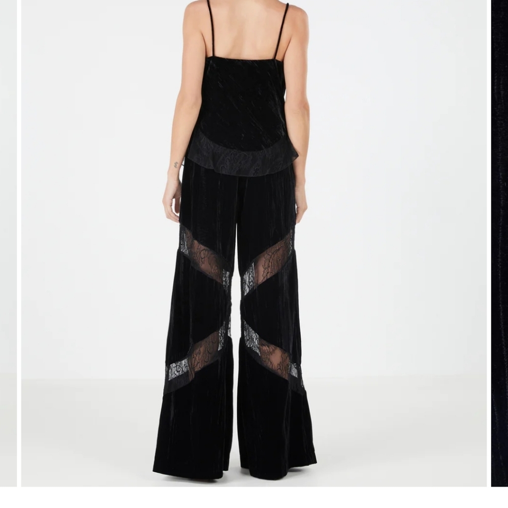 Bcbgmaxazria Pasqelina velvet wide leg pants.
